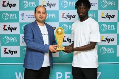 "Karvan" futbolcusu Ezekiel Morgan, Azerbaycan 1. Ligi'nde Mayıs ayının en iyi golü ödülüne layık görüldü