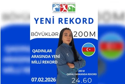 Lamiyə Vəliyeva qapalı məkanda Azərbaycan rekordunu yenilədi
