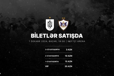 “Neftçi” – “Qarabağ” matçının biletləri satışa çıxarıldı