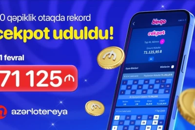 "Azərlotereya"nın "Binqo" Oyununda 71 125 Manatlıq Rekord Cekpot Uduşu